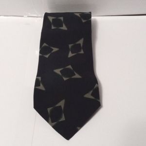 Vintage Giorgio Armani Cravatte Blue Abstract Diamond Design men's Silk Neck Tie